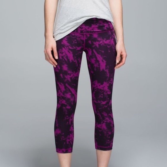 Lululemon Wunder Under Crop II *Full-On Luon Breezie Regal Plum Black - Picture 7 of 7